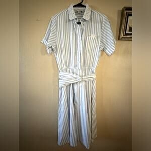 Vintage 70s striped shirt dress